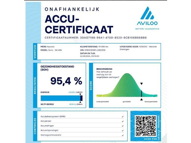 Hyundai Kona EV Fashion 64 kWh | SOH 95,4% | Navigatie | Parkeercamera | Stoelverwarming | Keyless Go |