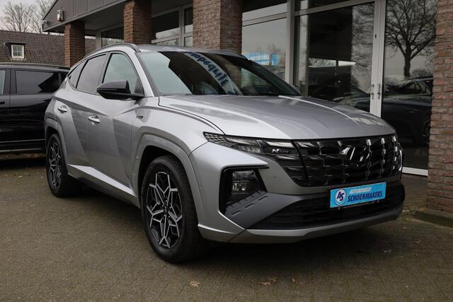Hyundai TUCSON 1.6 T-GDI PHEV N Line 4WD TREKHAAK-AFN SUEDE/LEDER SMART CRUISE STOELKOELING 4xSTOELVERW. 19"LMV 2xPDC 360-CAMERA NAVI KEYLESS ELEKTR.A.KLEP KRELL 1650KG-TREKGEWICHT!
