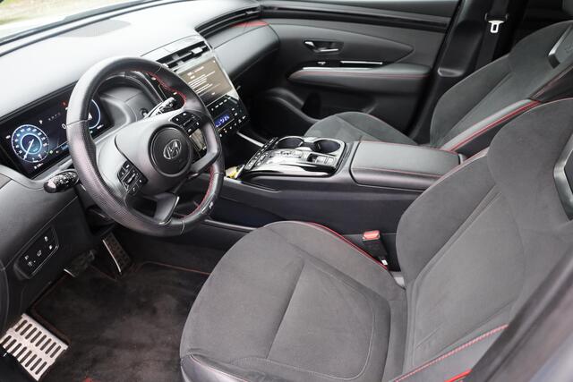 Hyundai TUCSON 1.6 T-GDI PHEV N Line 4WD TREKHAAK-AFN SUEDE/LEDER SMART CRUISE STOELKOELING 4xSTOELVERW. 19"LMV 2xPDC 360-CAMERA NAVI KEYLESS ELEKTR.A.KLEP KRELL 1650KG-TREKGEWICHT!