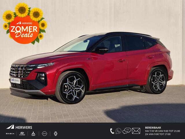 Hyundai TUCSON 1.6 T-GDI PHEV Plug-in N Line 4WD Automaat / Trekgewicht 1350 kg / Apple Carplay Android Auto / Elektrische bedienbare achterklep / Achteruitrijcamera / Adaptief cruise control / Stuur-, en Stoelverwarming /