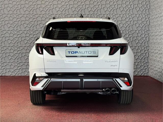Hyundai TUCSON NIEUWE AUTO 1.6 T-GDI PHEV 252PK 4WD N-LINE SKY PANO. 360.CAMERA ELEK.KLEP ELEK.STOEL/GEHEUG.VERWARMD SUBWFR 19''LMV ZWARTE HEMEL HEADUP STOELKOELING STUURVERW. PLUG IN HYBRIDE - 5 JAAR GARANTIE