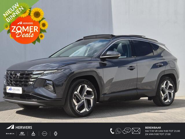 Hyundai TUCSON 1.6 T-GDI PHEV Plug-in Premium Sky 4WD Automaat / Glazen schuif- en kanteldak / Elektrische achterklep Stuur-, Stoel en Achterbankverwarming / Trekgewicht 1350 kg / Stoelventilatie / Adaptief CC / Achteruitrijcamera /