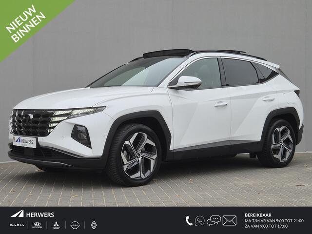 Hyundai TUCSON 1.6 T-GDI PHEV Plug-in Premium Sky 4WD Automaat / Trekgewicht 1350 kg / Glazen schuif- en kanteldak / Apple Carplay Android Auto / Allseason Banden / Stuur-, Stoel en Achterbankverwarming / Elektrische achterklep