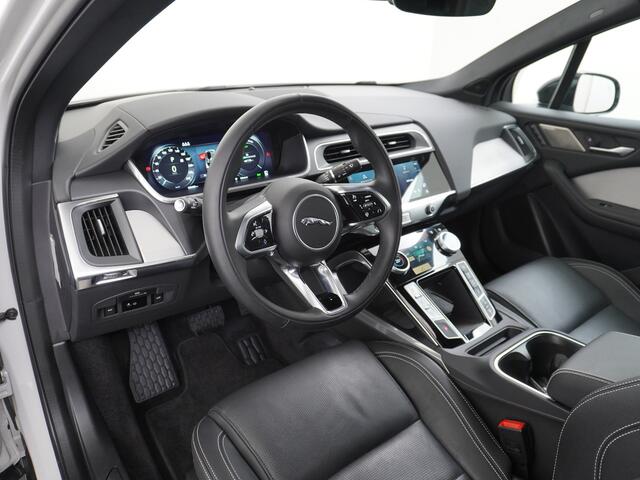 Jaguar i-Pace EV400 PK HSE Luchtvering Pano-Dak Matrix LED ¤ 101K-nieuw! Lmv 22" Stoel- Leer+Elektr+Geheugen Apple Carplay Camera DAB Voicecommand Connected Apps WiFi-vb. Voorverwarming 90kWh AWD Meridian(TM) Surround 825Watt Dual-Ecc achter ! Driver-Assistance-Pack AE