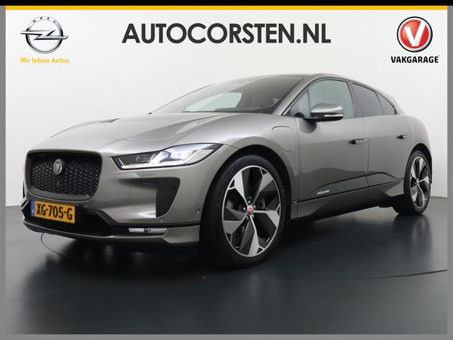 Jaguar i-Pace EV400 First Edition HSE 90kWh AWD Luchtvering Meridian®-Surround Audio Leder Memory Panoramadak 360°Camera Adap.Cruise Apple Carplay Android Auto Lmv 22" DAB Bluetooth Led Stuur-Stoel-Achterbank-Voorruitverwarming Elek.Achterklep Zeer compleet, nieuwprijs