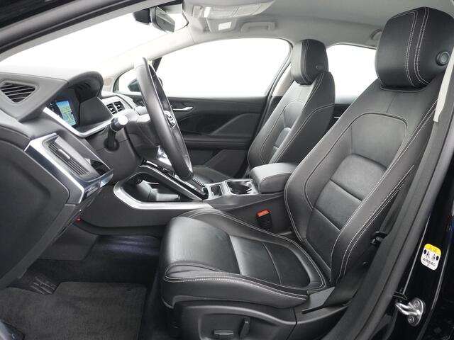 Jaguar i-Pace EV400 400pk SE 90kWh AWD Leer+Elektr. Meridian®-Audio Apple Carplay Android Auto Navi Led-v+a Ecc Camera Cruise Control Keyless Pdc Lmv Led Bordherkenning Elektrische-Achterklep koplampreiniging Lane-Assist App-Connect ECT Voorverwarming/koeling WiFi Digi