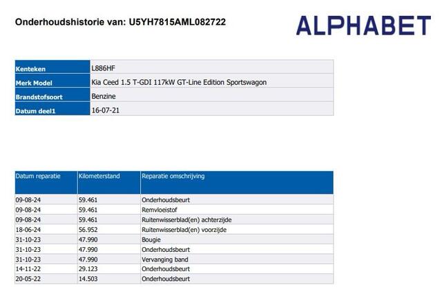 KIA CEE D Ceed Sportswagon 1.5 T-GDi GT-Line Edition (160PK) 1e-Eig & Keurig-Onderh., BOVAG-Garantie. NL-Auto.
