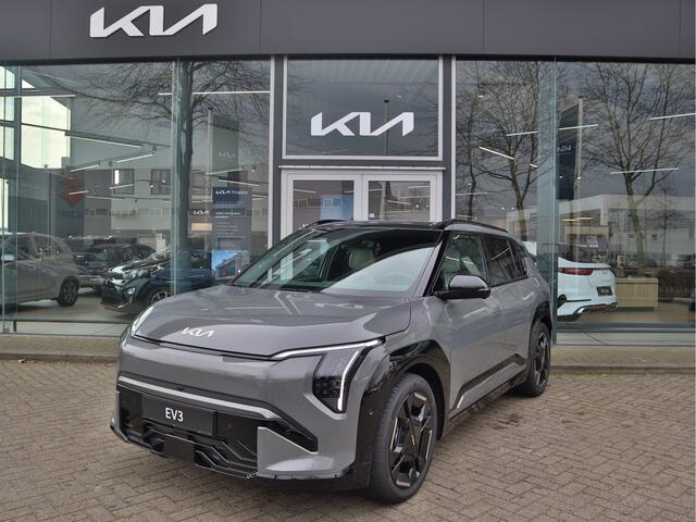 KIA EV3 GT-PlusLine 81.4 kWh Snel leverbaar! Navi+BT+360Cam Leder Pano-Dak Stoelverw.+Koeling HUD 19'LMV 10 jr. Garantie