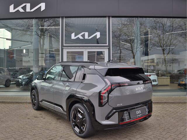 KIA EV3 GT-PlusLine 81.4 kWh Snel leverbaar! Navi+BT+360Cam Leder Pano-Dak Stoelverw.+Koeling HUD 19'LMV 10 jr. Garantie