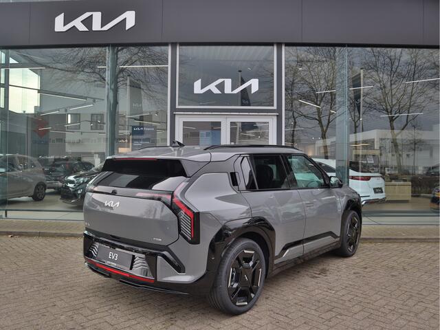 KIA EV3 GT-PlusLine 81.4 kWh Snel leverbaar! Navi+BT+360Cam Leder Pano-Dak Stoelverw.+Koeling HUD 19'LMV 10 jr. Garantie