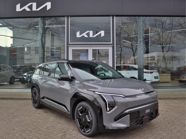 KIA EV3 GT-PlusLine 81.4 kWh Snel leverbaar! Navi+BT+360Cam Leder Pano-Dak Stoelverw.+Koeling HUD 19'LMV 10 jr. Garantie