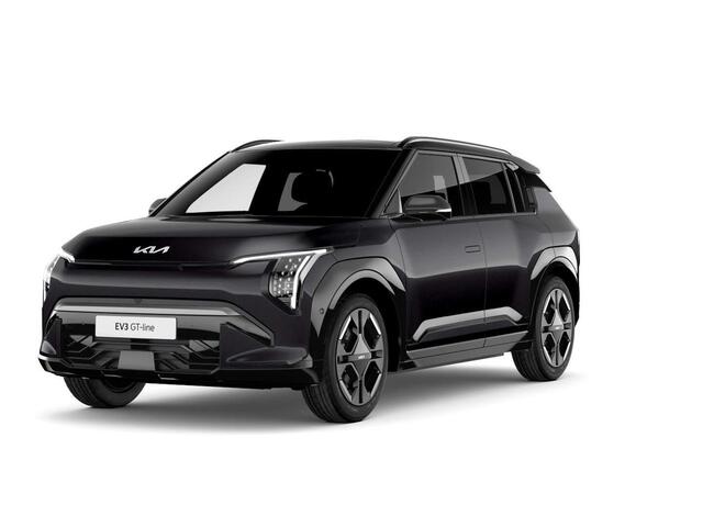 KIA EV3 GT-Line 81.4 kWh | Levering April | 600km Rijbereik | Navi | 19" | Adapt. Cruise | Clima | Schuif/Kanteldak | Stoel&Stuurverw. | Priv Glass | BSM | Harman Kardon | LED | Private Lease ¤ 614,- Actie !