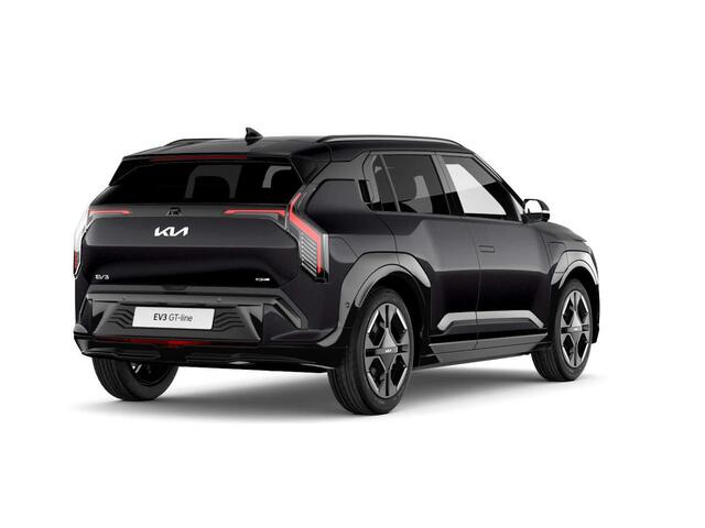 KIA EV3 GT-Line 81.4 kWh | Levering April | 600km Rijbereik | Navi | 19" | Adapt. Cruise | Clima | Schuif/Kanteldak | Stoel&Stuurverw. | Priv Glass | BSM | Harman Kardon | LED | Private Lease ¤ 614,- Actie !