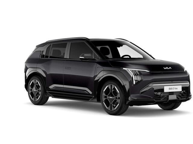 KIA EV3 GT-Line 81.4 kWh | Levering April | 600km Rijbereik | Navi | 19" | Adapt. Cruise | Clima | Schuif/Kanteldak | Stoel&Stuurverw. | Priv Glass | BSM | Harman Kardon | LED | Private Lease ¤ 614,- Actie !