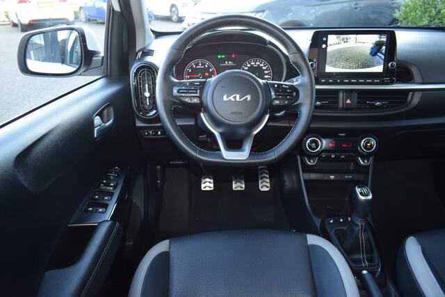 KIA PICANTO 1.0 T-GDi/100pk X-Line 5-Drs 5-Zits ECC Cr.Control Navi+Camera+BT Leder Stoel+StuurVerw. Keyless PrivacyGlas 16"LMV Tot 10Jr. Kia-Garantie