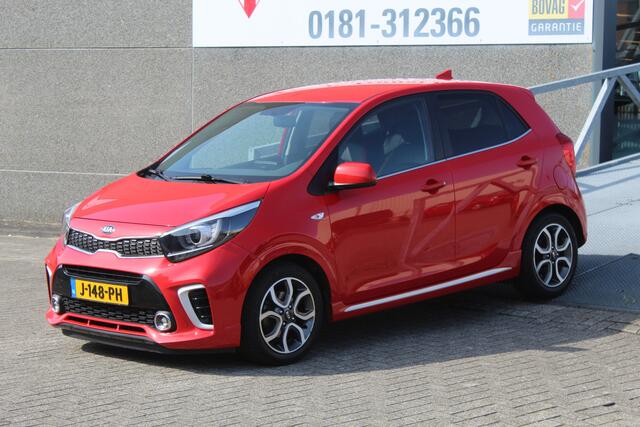 KIA PICANTO 1.0 MPi GT-Line Edition Navigatie/Airco/Achteruitrijcamera/Apple carplay/Bluetooth/LED koplampen/15'' Lichtmetalen velgen/Lederen bekleding/Elektrische ramen/Elektrisch verstelbare spiegels.