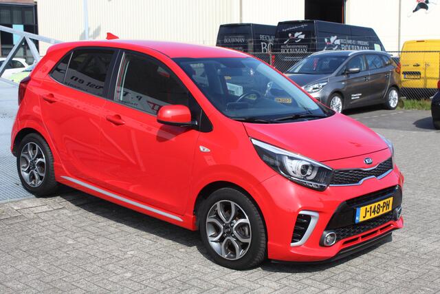 KIA PICANTO 1.0 MPi GT-Line Edition Navigatie/Airco/Achteruitrijcamera/Apple carplay/Bluetooth/LED koplampen/15'' Lichtmetalen velgen/Lederen bekleding/Elektrische ramen/Elektrisch verstelbare spiegels.