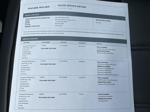 Land Rover RANGE ROVER EVOQUE 1.5 P300e AWD SE PHEV / Virtual Cockpit / Head-Up Display / Keyless Start / Navigatie full map / EAER 55 km stad 63 km / Elektrische Trekhaak (Trekgewicht 1.600kg) / Elektrisch Verstelbare Voorstoelen met Geheugenset / 360° Camera / Verwarmde- Voorstoelen