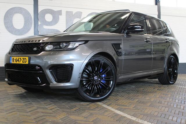 Land Rover RANGE ROVER SPORT 5.0 V8 Supercharged SVR | 551PK | Panorama dak | Meridian Audio| F1 flippers | Elektr. trekhaak | Alcantara hemel zwart | Schaalstoelen + verwarming en ventilatie | Standkachel | Stuurverwarming | Apple carplay |