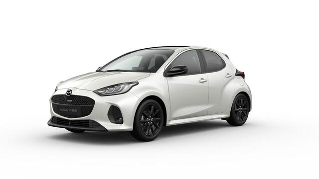 Mazda 2 Hybrid 1.5 Homura Plus / Northern White Pearl / Sportief zwart kunstleder