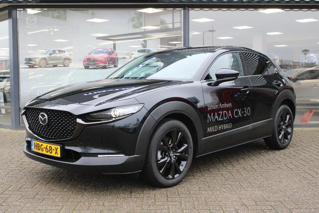 Mazda CX-30 2.5 e-SkyActiv-G 140 M Hybrid Nagisa , Demovoordeel ¤ 4.390,-, Automaat, Bruin Leder, Bose, Navi, Adap.Cruise, Clima, Apple Carplay, Camera, PDC, HUD, Stoelverwarming, 18" LMV