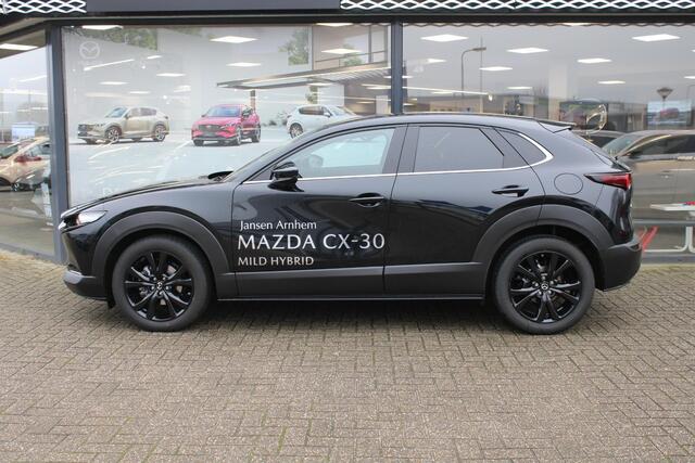 Mazda CX-30 2.5 e-SkyActiv-G 140 M Hybrid Nagisa , Demovoordeel ¤ 4.390,-, Automaat, Bruin Leder, Bose, Navi, Adap.Cruise, Clima, Apple Carplay, Camera, PDC, HUD, Stoelverwarming, 18" LMV