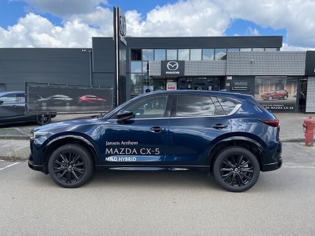 Mazda CX-5 2.0 e-SkyActiv-G M Hybrid 165 Homura & comfort pack Demovoordeel ¤ 7.390-, Navi, Adap.Cruise, Clima, Leder, Apple Carplay, 360 Camera, PDC, HUD, Stoelverwarming/ventilatie, 19" LMV, Elek.Achterklep