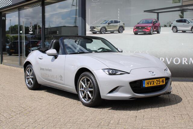 Mazda MX-5 1.5 SkyActiv-G 132 Exclusive-Line Demovoordeel ¤ 6.000-, Navi, Clima, Leder, Apple Carplay, 16"inch Bright dark LM velgen, camera, BSM, Bose®.