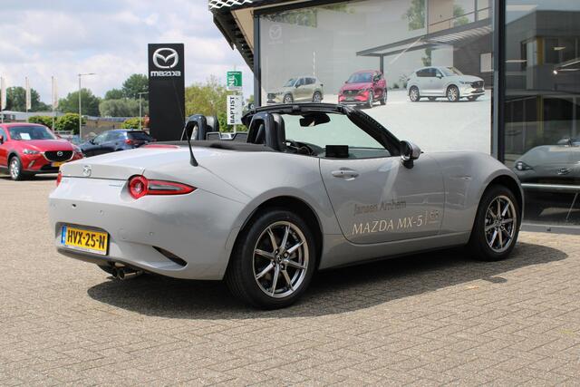Mazda MX-5 1.5 SkyActiv-G 132 Exclusive-Line Demovoordeel ¤ 6.000-, Navi, Clima, Leder, Apple Carplay, 16"inch Bright dark LM velgen, camera, BSM, Bose®.