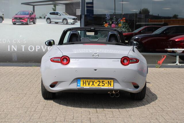 Mazda MX-5 1.5 SkyActiv-G 132 Exclusive-Line Demovoordeel ¤ 6.000-, Navi, Clima, Leder, Apple Carplay, 16"inch Bright dark LM velgen, camera, BSM, Bose®.