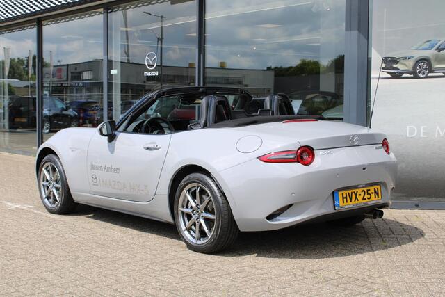 Mazda MX-5 1.5 SkyActiv-G 132 Exclusive-Line Demovoordeel ¤ 6.000-, Navi, Clima, Leder, Apple Carplay, 16"inch Bright dark LM velgen, camera, BSM, Bose®.