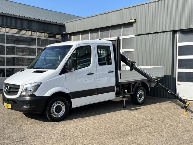 Mercedes-Benz 311 CDI Sprinter 2.2 366 DC Hiab 018T Laadkraan Automaat Airco 7-Persoons Telefoonverbinding Open laadbak Pick-up Euro 6 Bakwagen P-up 1e eigenaar ex gemeente