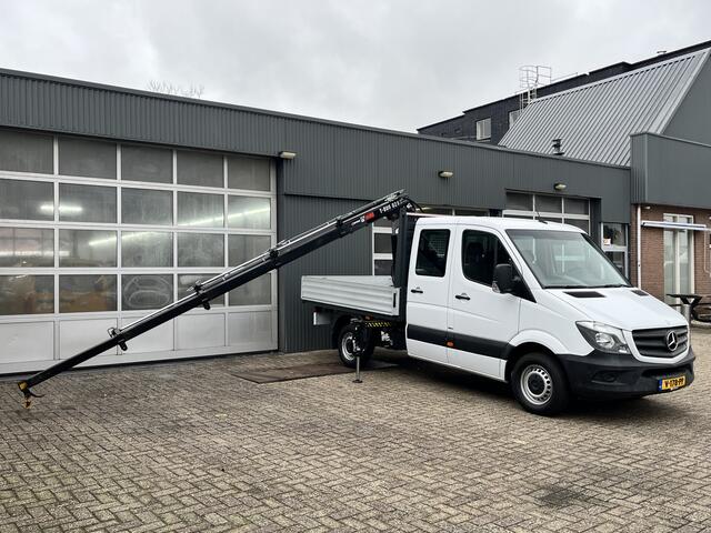 Mercedes-Benz 311 CDI Sprinter 2.2 366 DC Hiab 029T Laadkraan Trekhaak 2000 kg Airco Cruise controle 7-Persoons Open laadbak Pick-up Euro 6 Bakwagen P-up Tachograaf 1e eigenaar