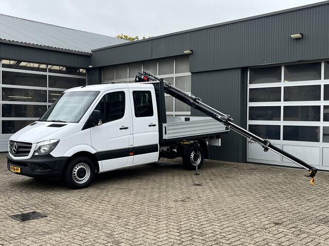 Mercedes-Benz 311 CDI Sprinter 2.2 366 DC Hiab 029T Laadkraan Trekhaak 2000 kg Airco Cruise controle 7-Persoons Open laadbak Pick-up Euro 6 Bakwagen P-up Tachograaf 1e eigenaar