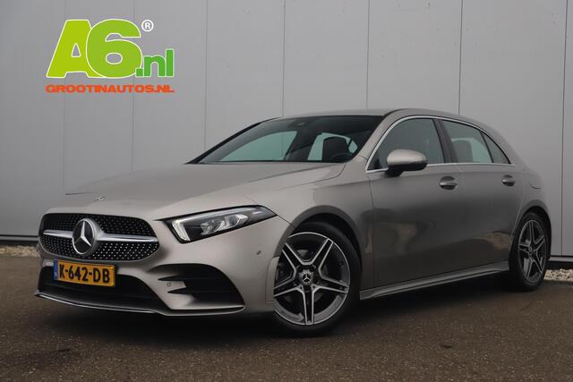 Mercedes-Benz A-KLASSE 160 AMG Line Widescreen Full LED Half Leder Sportstoelen Navigatie Camera Clima Lane Assist Cruise Parkeersensors 18 inch AMG LMV