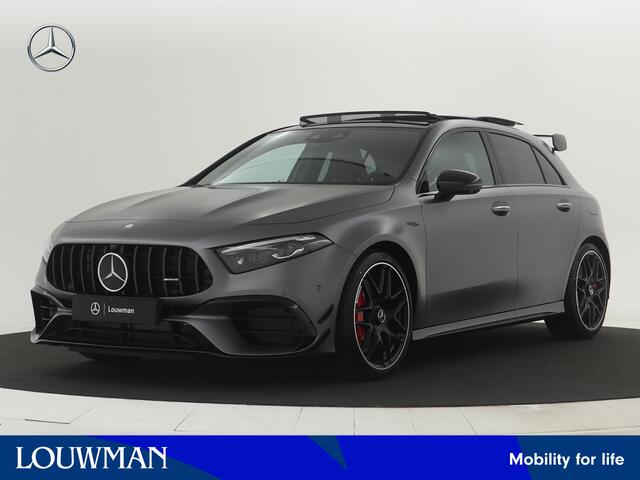 Mercedes-Benz A-KLASSE A45 S AMG 4MATIC+ | Night Pack II | Aerodynamica Pack | Premium Plus Pack | Rijassistentiepakket Plus | AMG Performance sportstoelen | Burmester surround sound system | Amg track pace | Extra USB-poorten |
