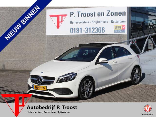 Mercedes-Benz A-KLASSE 180 Business Solution AMG AUTOMAAT/Panoramadak/Navigatie/Achteruitrijcamera/Climate control/Cruise control/Bluetooth/Trekhaak/Sport interieur/18'' Lichtmetalen velgen/LED koplampen.