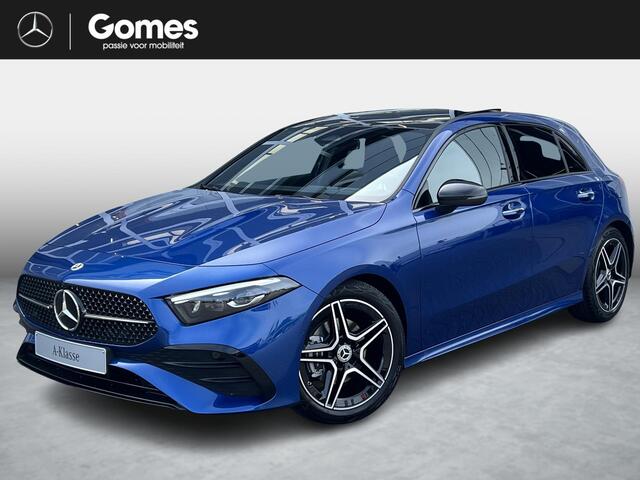 Mercedes-Benz A-KLASSE 180 Star Edition AMG LIMITED | Bruin Interieur | Night Pakket | Panoramadak | MULTIBEAM LED Koplampen | Apple CarPlay | Android Auto | Sierdelen Lindehout Zwart | Sfeerverlichting | Stoelverwarming | Achteruitrijcamera