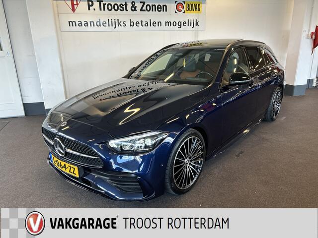 Mercedes-Benz C-KLASSE Estate 200 Launch Edition AMG Line | Panoramadak | Nederlands geleverd | Luxe Lederen bekleding | Achteruitrijcamera | Sfeerverlichting | Apple carplay | Cruise control | Climate control | LED | Stoelverwarming | Dodehoeksdetectie | Lane assist
