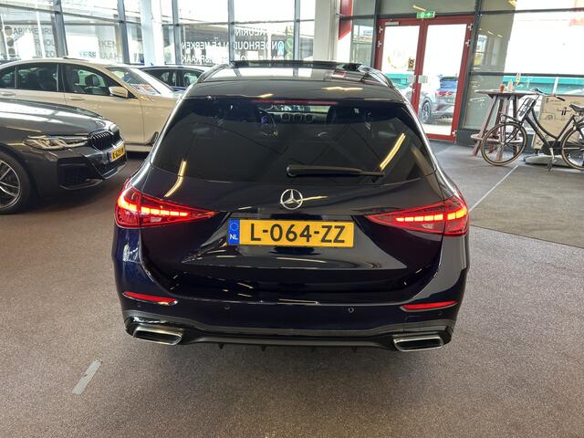 Mercedes-Benz C-KLASSE Estate 200 Launch Edition AMG Line | Panoramadak | Nederlands geleverd | Luxe Lederen bekleding | Achteruitrijcamera | Sfeerverlichting | Apple carplay | Cruise control | Climate control | LED | Stoelverwarming | Dodehoeksdetectie | Lane assist