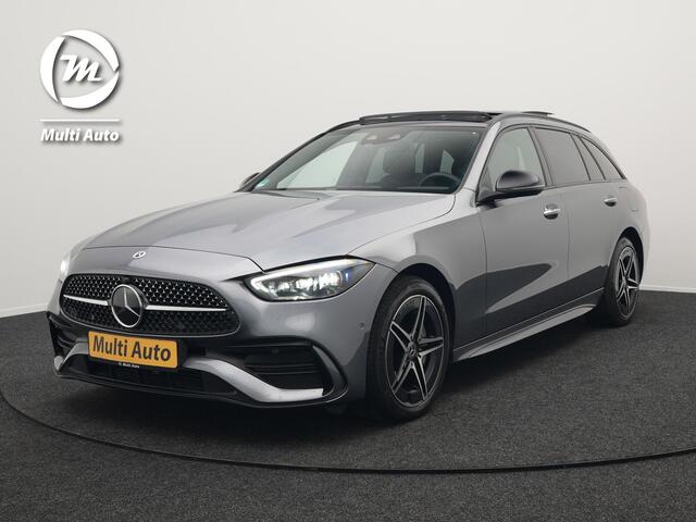 Mercedes-Benz C-KLASSE Estate 300 e AMG Night Plug In Hybrid 320pk Dealer O.H. PHEV | Panodak | Trekhaak af Fabriek | Alcantara Sportstoelen Verwarmd | Sfeerverlichting | Navigatie | Apple Carplay | Virtual | Camera | DAB |