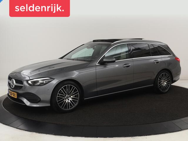 Mercedes-Benz C-KLASSE 200 Launch Edition Luxury Line | Panoramadak | Trekhaak | Leder | Stoelverwarming | Carplay | Camera | Sfeerverlichting | Navigatie | 18'' | Getint glas