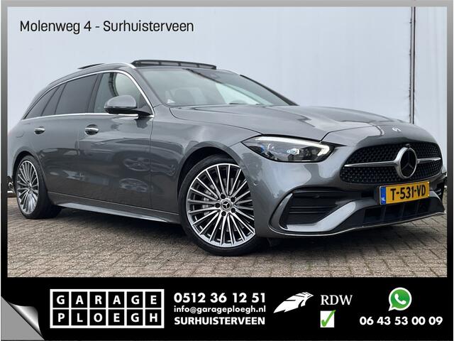 Mercedes-Benz C-KLASSE Estate 180 AMG Line Trekhaak Pano Burmester Memory HUD Leer Verw+Ventilatie BOMVOL!