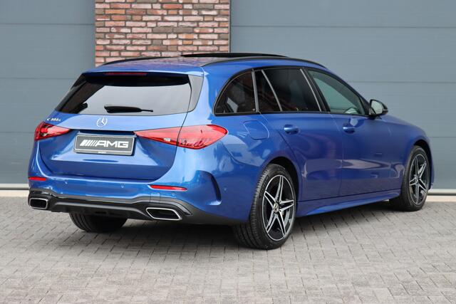 Mercedes-Benz C-KLASSE Estate 300 e AMG Line | Panoramadak | Memory | Distronic | Trekhaak | Night Pakket | Dodehoekassistent | Camera | Sfeerverlichting |
