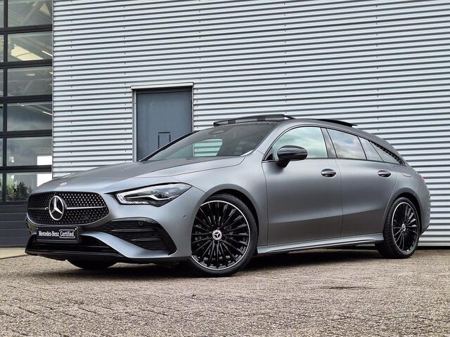 Mercedes-Benz CLA-KLASSE Shooting Brake 180 Star Edition AMG | Matgrijs | Nightpakket | Panoramadak | Dodehoekassistent | Apple CarPlay | Android Auto | Sfeerverlichting | Stoelverwarming | Achteruitrijcamera | Elektrisch Inklapbare Buitenspiegels