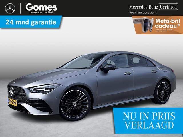 Mercedes-Benz CLA-KLASSE 180 Star Edition AMG | Matgrijs | Panoramadak | Night Pakket | Burmester Surround Sound | Dodehoekassistent | Apple CarPlay | Android Auto | Sfeerverlichting | Stoelverwarming | Achteruitrijcamera | Elektrisch Inklapbare Buitenspiegels
