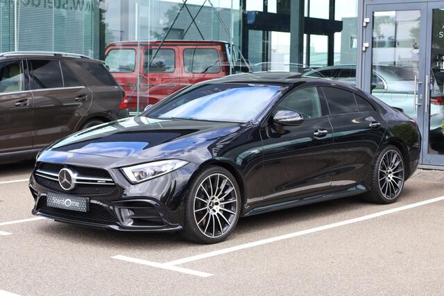 Mercedes-Benz CLS-KLASSE AMG 53 4MATIC+ Premium Plus l Schuif- / Kanteldak l Distronic Plus l Memory l Stoelverwamarming en Stoelventilatie l Head Up l LED adaptief l Airmatic l Keyless Go l Burmester l Sfeerverlichting l Nappa LEDER l AMG Night pakket l Achteruitrij camera | Dra