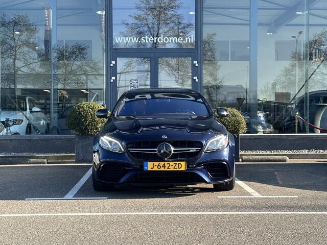 Mercedes-Benz E-KLASSE AMG 63 S 4MATIC Premium Plus V8 l Panorama dak l Luchtvering l Head-up l Massage l Distronic l 360 camera l Burmester l Bruin lederen stoelen l Carbon interieur l IWC klok l Track pack l Stoelverwarming/ventilatie l Memory stoelen l
