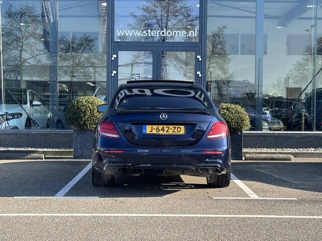 Mercedes-Benz E-KLASSE AMG 63 S 4MATIC Premium Plus V8 l Panorama dak l Luchtvering l Head-up l Massage l Distronic l 360 camera l Burmester l Bruin lederen stoelen l Carbon interieur l IWC klok l Track pack l Stoelverwarming/ventilatie l Memory stoelen l
