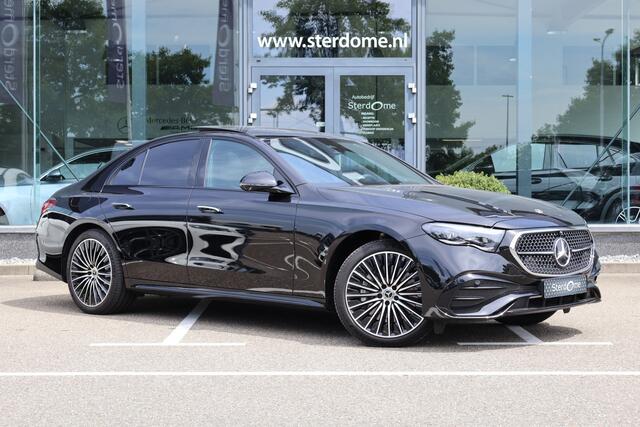 Mercedes-Benz E-KLASSE 300 e AMG Line l Panoramadak l 360 Camera l Head-up l DISTRONIC l Burmester 4 D l Digital Light l Keyless Go l I MBUX l Night pakket I Memory stoelen I zomer + winter set I Essenhout I Augmented Reality I Stoelverwarming l